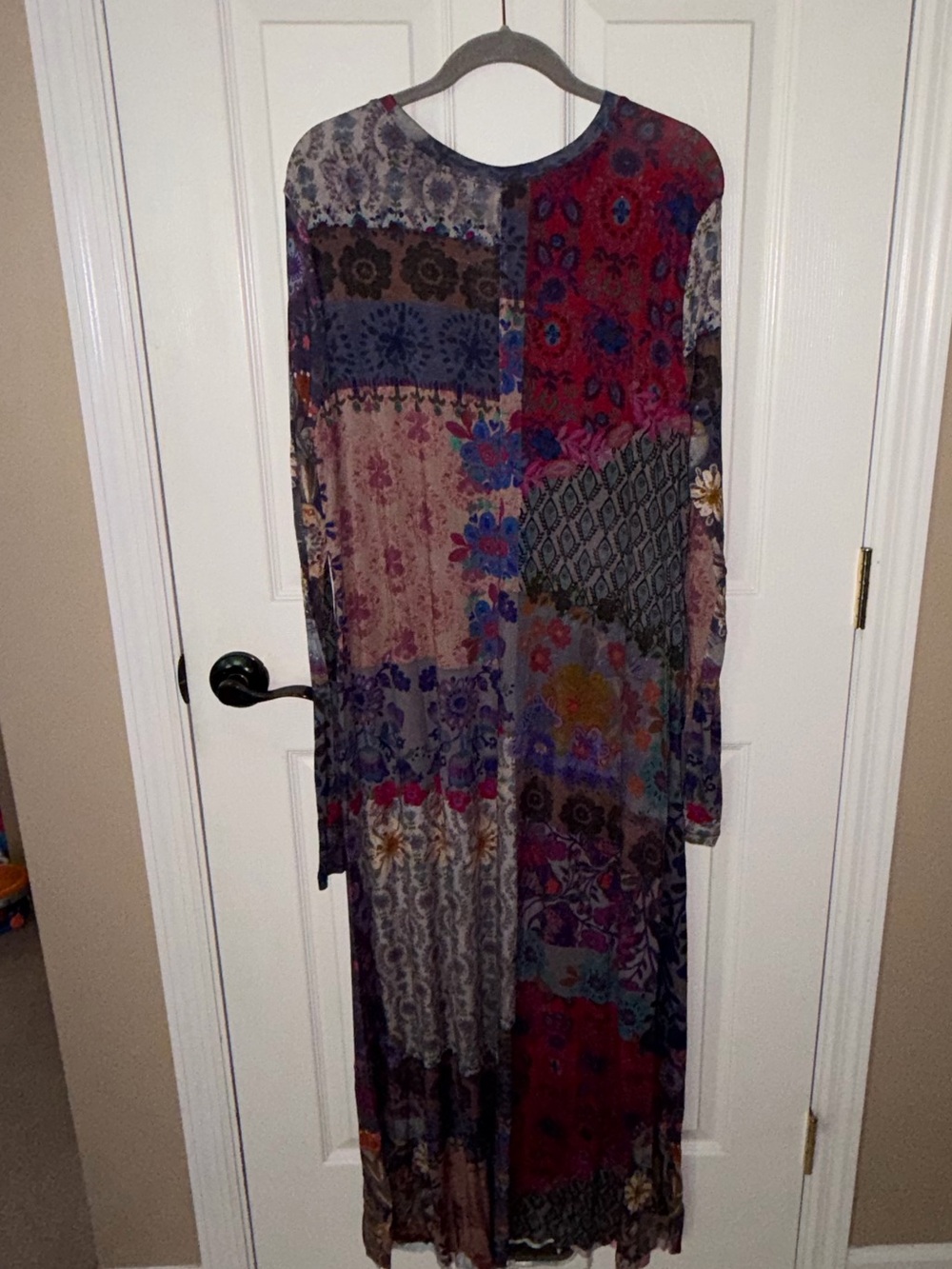 NATURAL LIFE Patchwork Floral Long Sleeve Maxi Dress - Purple, Blue, Brown 🍂 🆕 - Picture 7 of 15